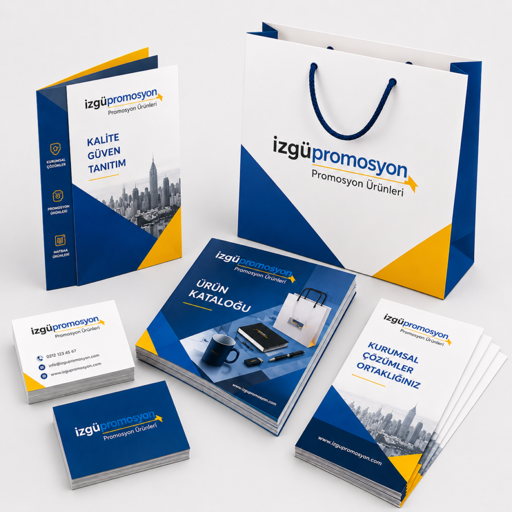 Logo Baskılı Matbaa Ürünleri | Kartvizit, Broşür, Katalog ve Karton Çanta | İzgü Promosyon